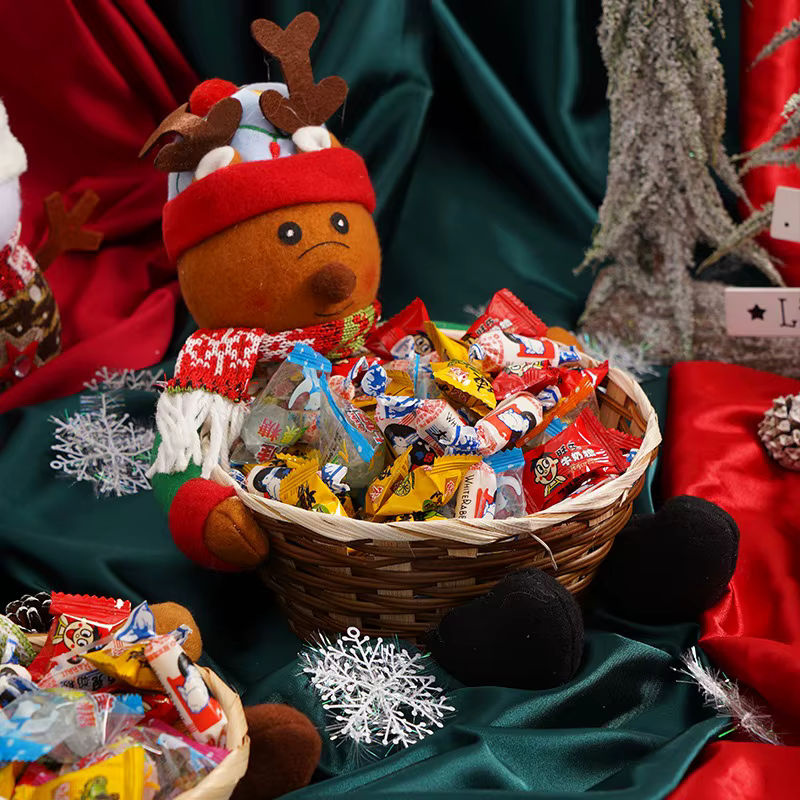 Weihnachtsmann Aufbewahrungskorb aus Rattan in Mehrfarbig für Weihnachtsdekoration und Süßigkeiten - Bild 5