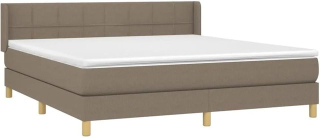 vidaXL Boxspringbett mit Matratze Hybrid-Design in Taupe und Beige, B/T/H: 160 x 200 x 163 cm - Bild 1