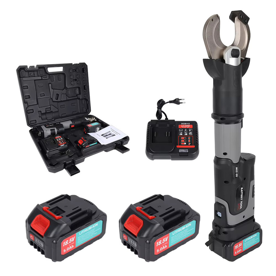 Podofo Hydraulisches Crimpwerkzeug Elektrischer Kabelschneider mit 2 Lithium-Ionen-Akkus und LED-Anzeige in Schwarz - Bild 8