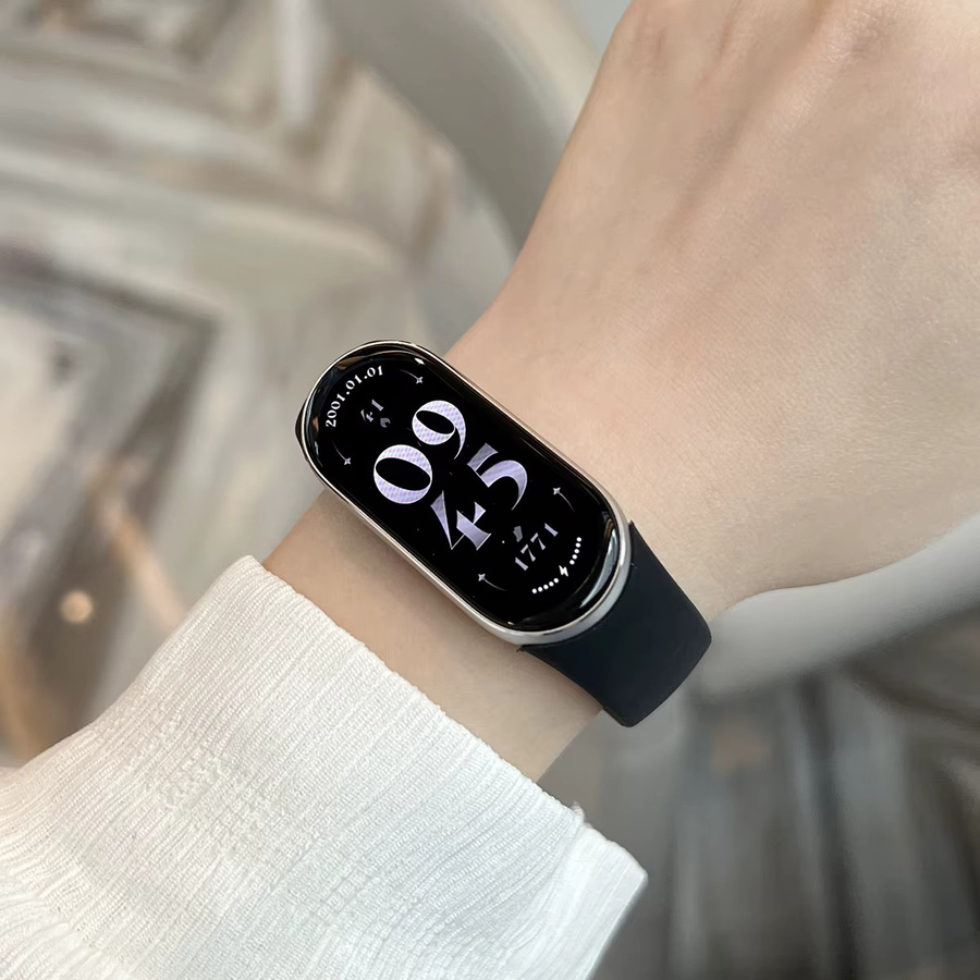 EIMO Uhrenarmband Silikon, Schwarz, Xiaomi Mi Band 10 9 8, Unisex - Bild 2