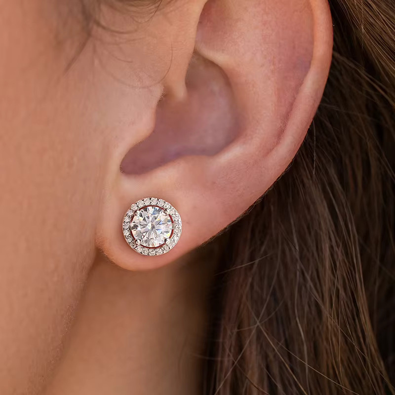 Ohrstecker 925 Silber, Moissanit Diamant, Damen - Bild 3