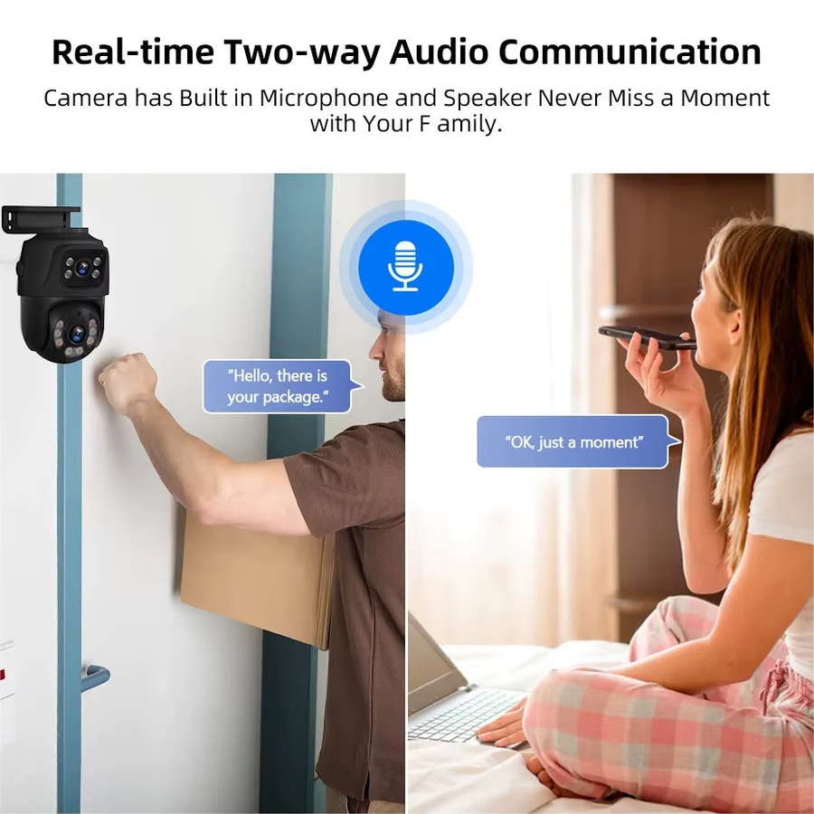 Uzoom 8CH 6MP PoE NVR Kit IP-Sicherheitskamerasystem mit Dual Lens PTZ, 2-Wege Audio und H.265 für die Videoüberwachung im Freien, Schwarz - Bild 4