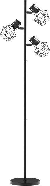 HOMCOM Stehleuchte aus Metall in Schwarz mit 3 verstellbaren E27 Fassungen für das Wohnzimmer, Höhe: 169 cm - Bild 1