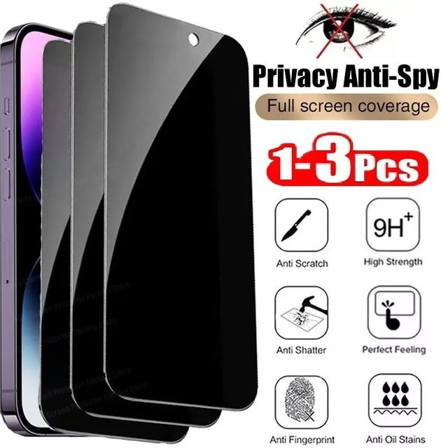 Sichtschutz Panzerglas Set für Realme 2, 3, 5, Pro, Q, 5i, 6i, U1, Q5i, X2, Narzo 50i Prime 10, 5G Anti-Spionage aus gehärtetem Glas - Bild 1