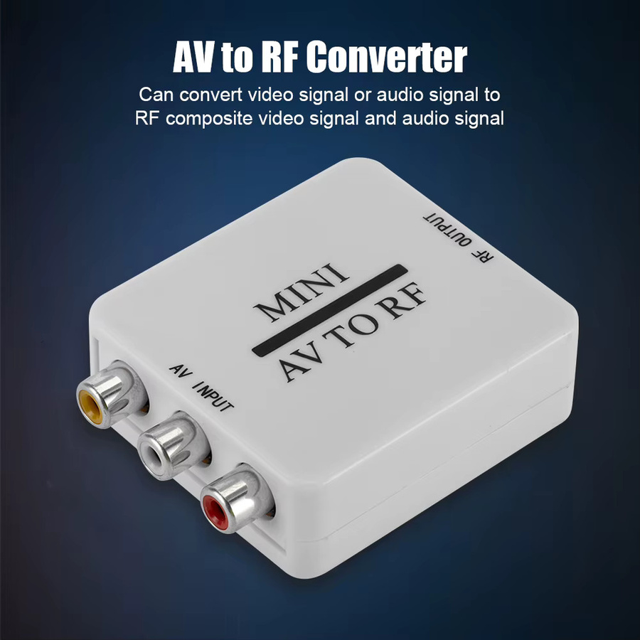 VODOOL AV-zu-RF-Videokonverter in Weiß, multifunktionaler HD-Videoadapter mit Unterstützung für RF 67,25/61,25 MHz Verstärker - Bild 2