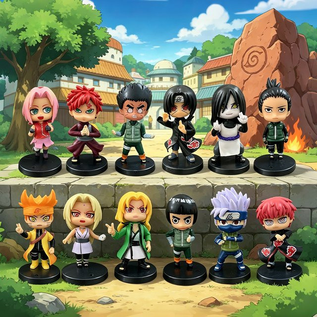 Bandai Naruto Shippuden Q-Version PVC-Figuren, 12-teiliges Set - Bild 1