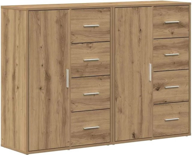 Set aus 2 vidaXL Sideboards in Artisan-Eiche, rustikaler Holzwerkstoff, Farbe Braun, B/T/H: 60 x 31 x 84 cm - Bild 1