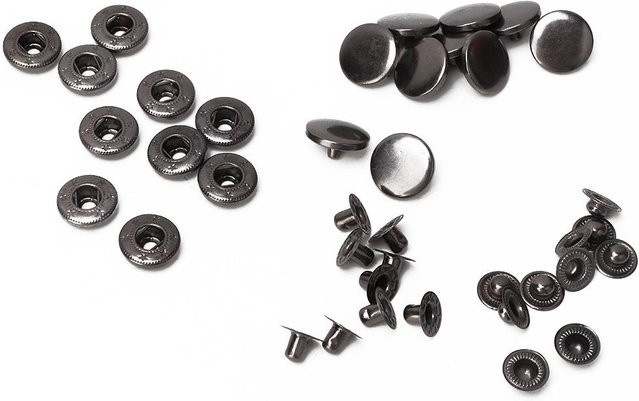 GoolRC Metall Druckknopf Verschluss für Kleidung Zubehör, 10 Stück, Grau, Durchmesser: 15 mm - Bild 1