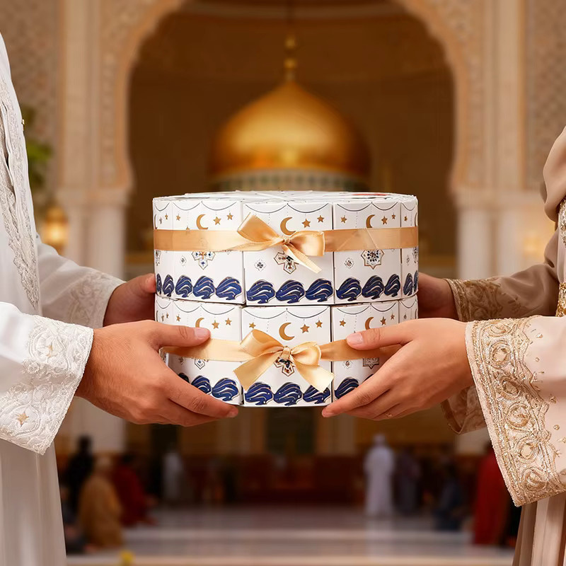ZQNYCY Geschenkverpackungsboxen aus Papier für Ramadan und Eid Mubarak in Weiß - Bild 2