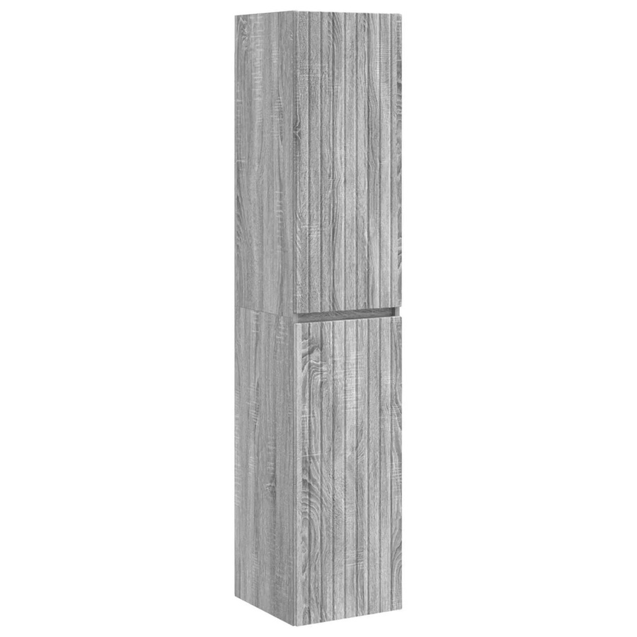vidaXL Wandmontierter Badezimmerschrank in Grau Sonoma, modern mit Schranktüren und Regalböden, B: 33 cm, T: 34,5 cm, H: 160 cm - Bild 2