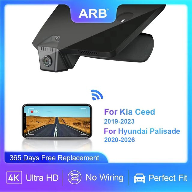 ARB 2160P Dashcam in Schwarz mit 4K UHD, WLAN-App-Steuerung und G-Sensor für Kia Ceed 2019-2023 und Hyundai Palisade 2020-2026 im OEM-Style - Bild 1