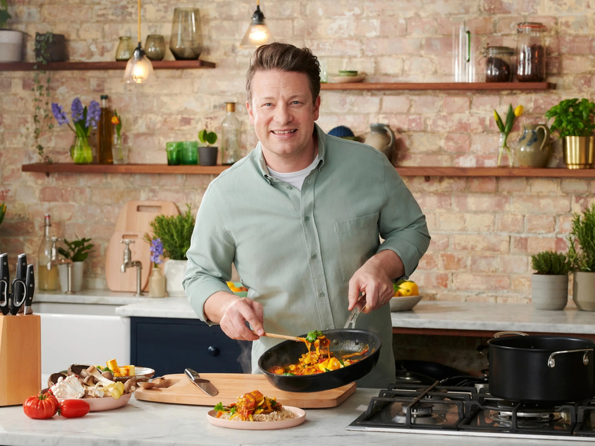 JAMIE OLIVER BY TEFAL Home Cook Kochtopf mit Deckel, Induktion, Antihaftbeschichtung, Aluminium, schwarz, Durchmesser: 24 cm - Bild 2