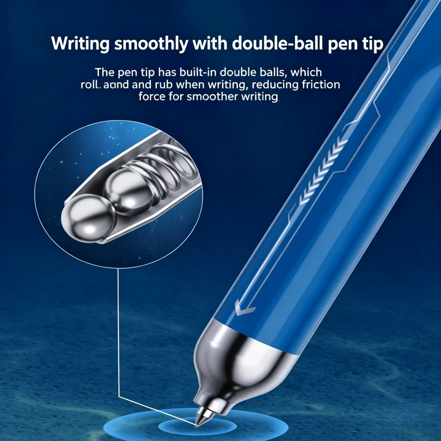 Phantom Submarine 2-in-1 Gelstift mit schwarz-roter, schnelltrocknender Tinte, 0,5 mm Stiftspitze für Schule und Notizen - Bild 3