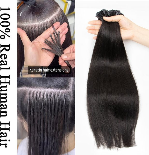 VADES K-Typ Haarverlängerungen Echthaar Keratin, Balayage, 50g - Bild 1