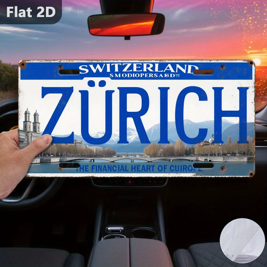 Vintage Blechschild CIFBUY Metall-Wanddekoration Zürich Schweiz Retro Design für Café und Garage - Bild 3