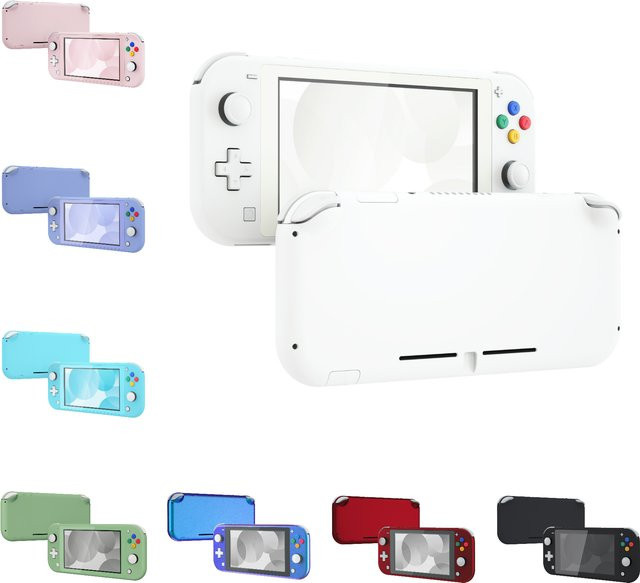eXtremeRate DIY Ersatzgehäuse Single Series für Nintendo Switch Lite inklusive Displayschutzfolie in Weiß und Grün - Bild 1