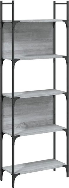 vidaXL Bücherregal mit 5 Böden in Grau, B/T/H: 60,5 x 24 x 166,5 cm - Bild 1
