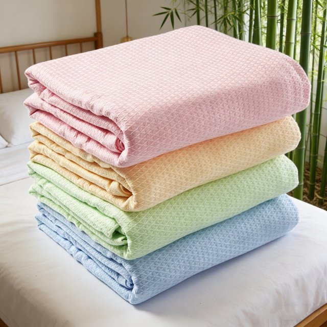 Dreamreal Klimadecke aus 100% Bambusfaser für den Sommer, atmungsaktive und kühlende Decke in Grün oder Pink, Breite: 120 cm - Bild 1