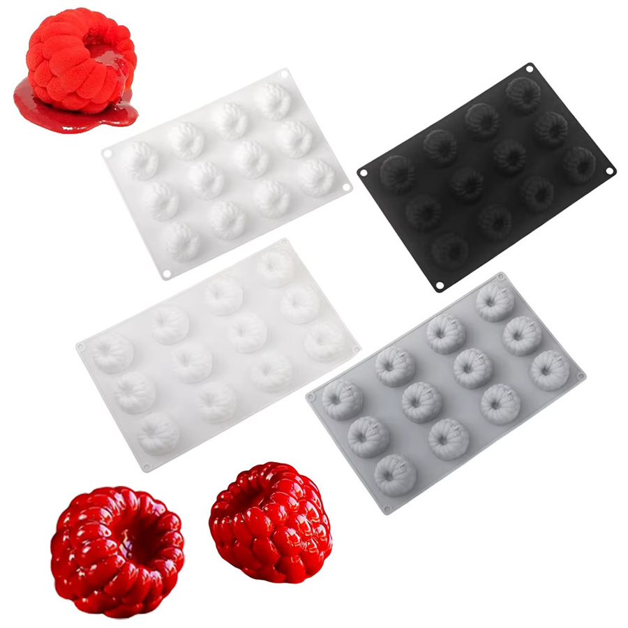 12-fach Silikonform für Himbeer-Mousse, Schokoladen-Dessert und Pudding sowie hausgemachte Fruchtgummi-Backform von Meibum - Bild 3