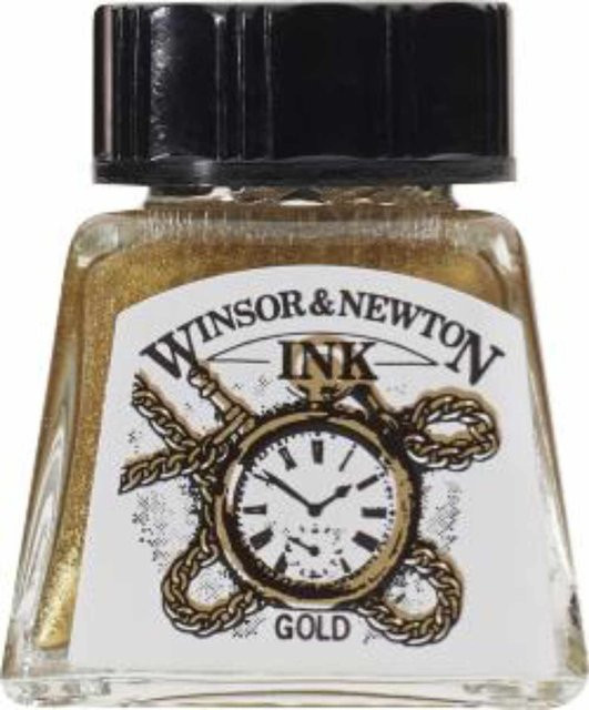 Winsor & Newton Zeichentusche Gold 14 ml für Profis mit Schellack - Bild 1