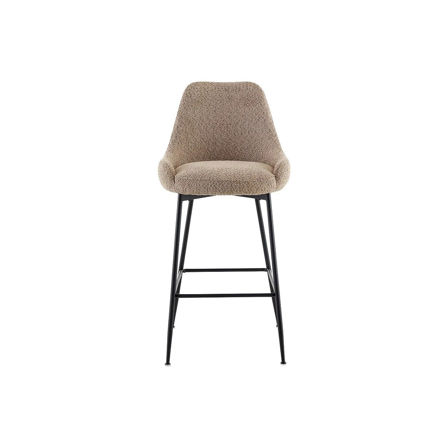 Barhocker TOYBA in Taupe mit Bouclé-Stoff und Metallgestell, Höhe: 52 cm - Bild 2