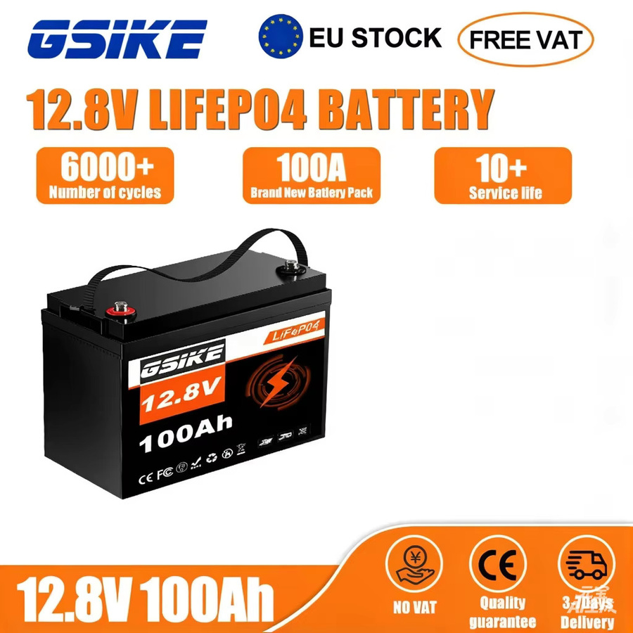GSIKE 3er Set LiFePO4-Akkupacks 12,8V mit BMS und Grade-A-Zellen in Schwarz für Solarstromanlagen, Wohnmobile und Boote - Bild 7