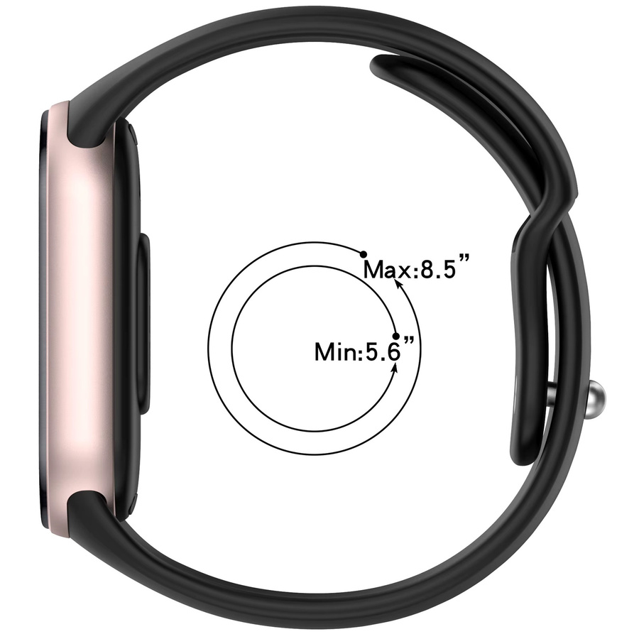EIMO Uhrenarmband Silikon, Schwarz, Xiaomi Mi Band 10 9 8, Unisex - Bild 4
