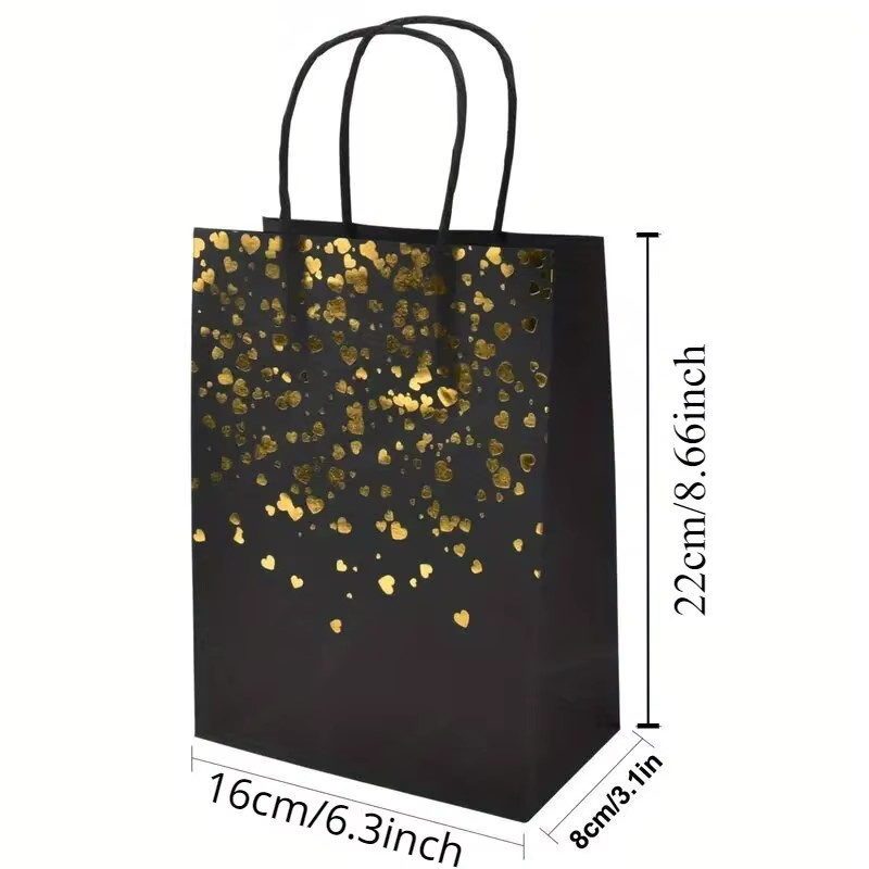 Kraftpapiertüten für Süßigkeiten und Kekse in Schwarz, Braun und Weiß, B/T/H: 22 x 16 x 8 cm - Bild 2