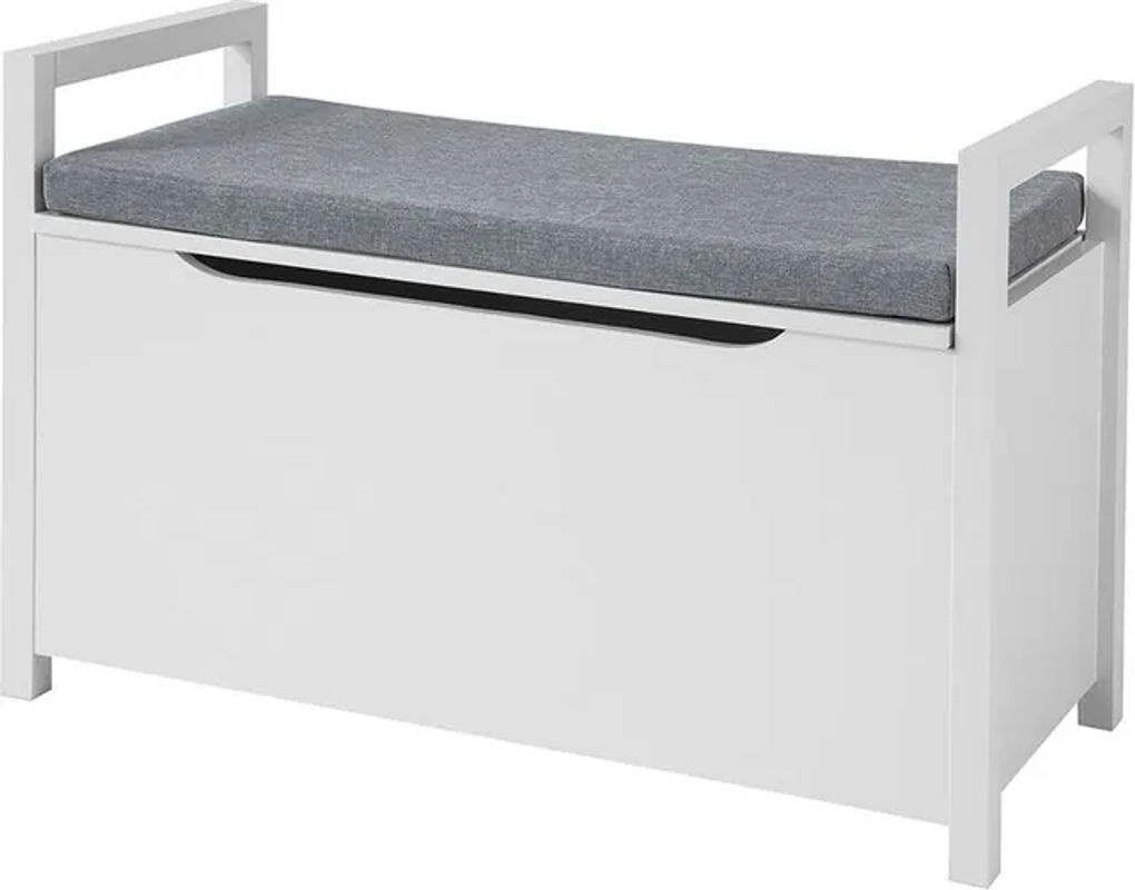 SoBuy FSR76-W Truhenbank mit Stauraum und Klappe in Weiß - Bild 6