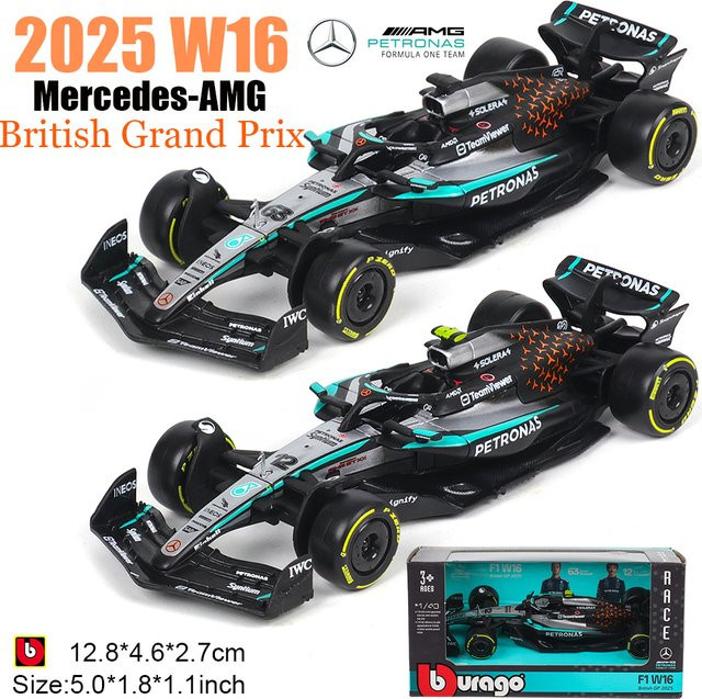 Bburago Mercedes-AMG F1 W16, Druckguss-Modell, 1:43, Metall - Bild 1