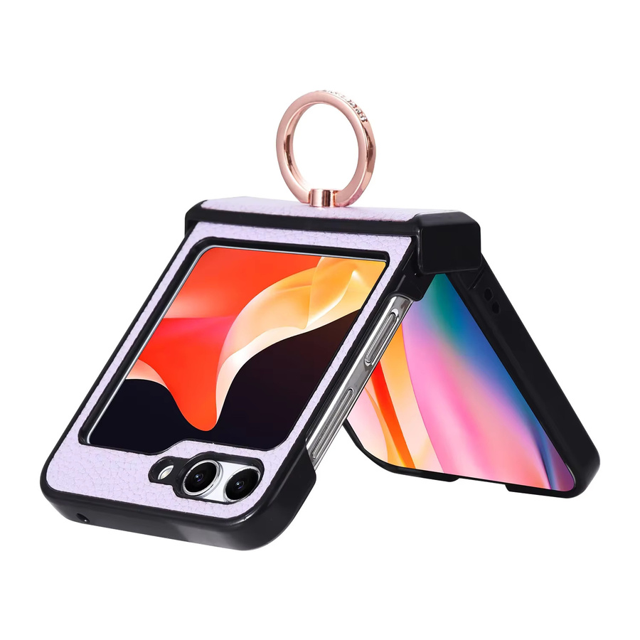 Diamond Ring Bracket Hülle für Samsung Galaxy Z Flip 4 5 6 7 mit Magnetständer in Schwarz - Bild 3