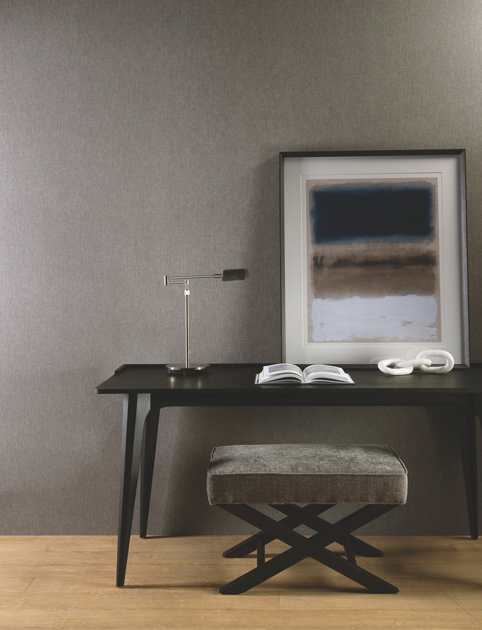 Flamant Wallpaper Lin Normandie in Moon Stone Grey, modernes Vlies Tapetenmuster gestreift mit mattem Finish - Bild 1