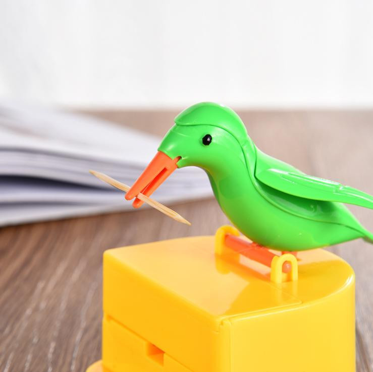 Automatischer Zahnstocherspender in Vogelform, gelber Zahnstocherbehälter aus ABS-Kunststoff - Bild 2