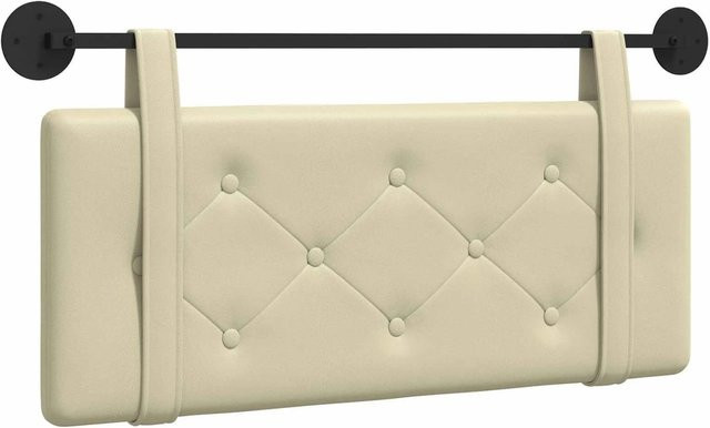 vidaXL Polsterpaneel Wandmontiert aus Kunstleder in Beige, Breite: 110 cm, Tiefe: 5 cm, Höhe: 55 cm - Bild 1