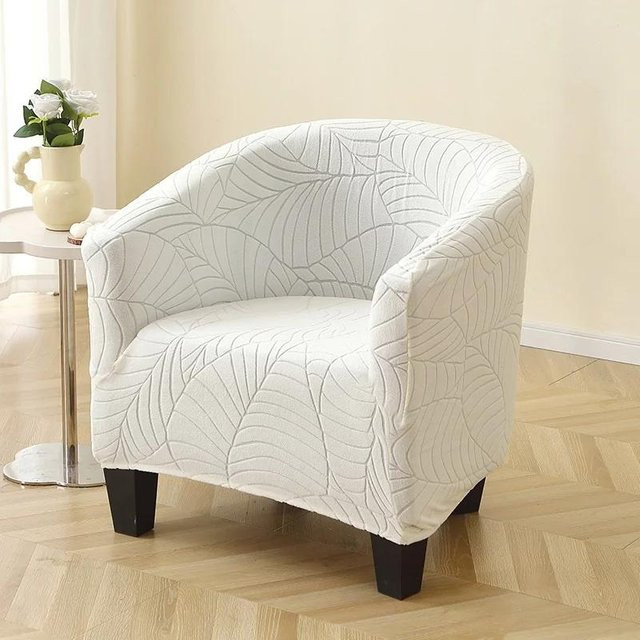 Bestbags Elastischer Jacquard Ohrensesselbezug in Weiß für Club Sessel und Einzelsofas - Bild 1