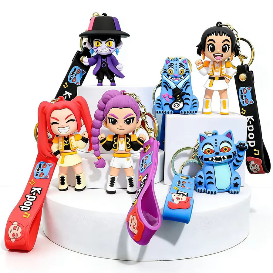 Bandai Harajuku-Style KPOP Tiger, Schlüsselanhänger, 6er-Pack, Bunt - Bild 2