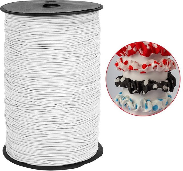 mfySpace Elastisches Bungee-Seil rund, 500 m, Durchmesser: 1,5 mm, Farbe: Grau und Weiß - Bild 1