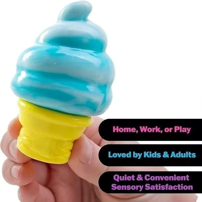 Nee-Doh Nice Cream Cone, Sensorisches Stressabbau-Spielzeug, multicolour, pink - Bild 2