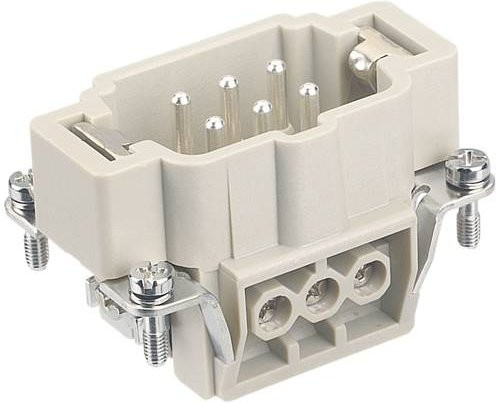 HARTING Stifteinsatz 09365062601 mit 6 Schrauben in Grau aus Kunststoff - Bild 1
