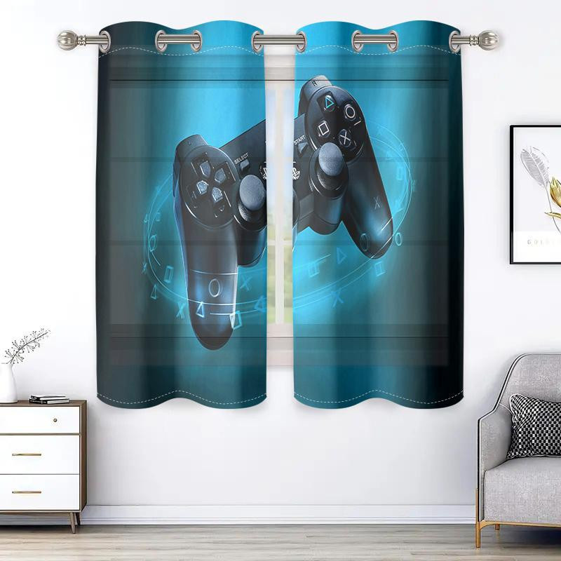 2er-Set Spielcontroller Vorhänge von Household supplies MH in Blau mit 30% Verdunkelung, Breite: 150 cm, Höhe: 166 cm - Bild 2