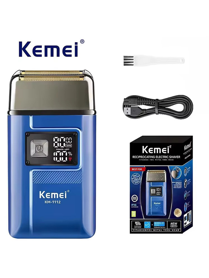 Kemei KM-1112 Elektrischer Rasierer für Herren, Blau - Bild 7