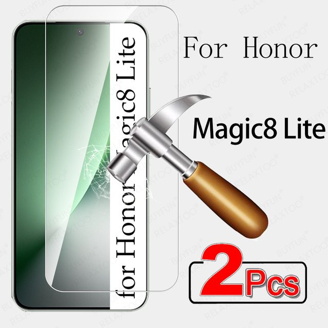 2er-Set Honor Magic8 Lite Displayschutzfolie aus gehärtetem Glas, transparent - Bild 1