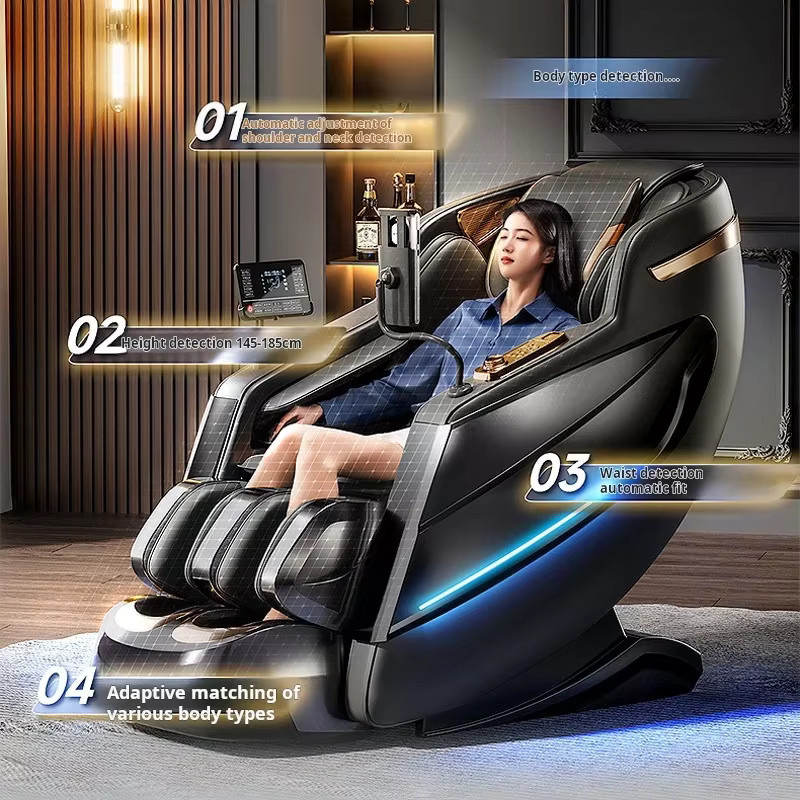 OUCEY Massagesessel mit 6D Zero Gravity, Shiatsu-Luftdruck und Human Touch Technologie, Schwarz - Bild 2