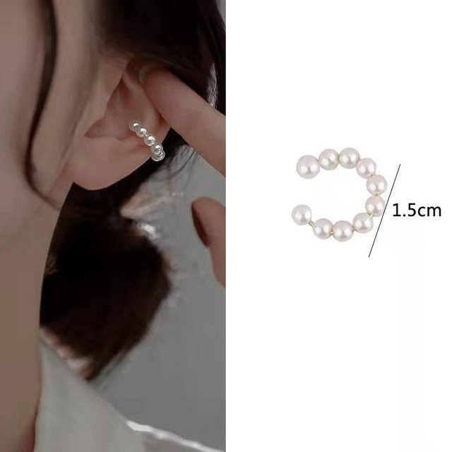 Ohr-Cuff Schmetterling, Zirkonia, Perle, Silber, Damen - Bild 1