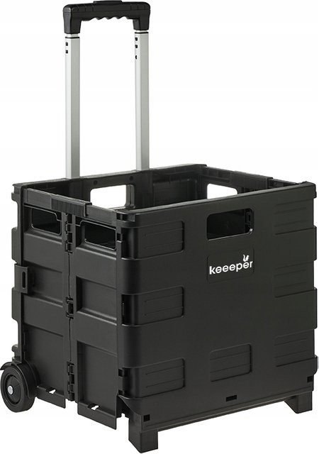 KEEPER Einkaufstrolley Olli aus Kunststoff in Schwarz, 65,0 l, B/T/H: 42 x 40,5 x 38 cm, klappbar und auf Rollen - Bild 1