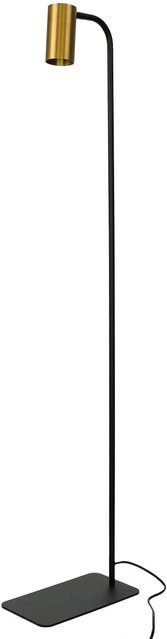 Licht-Erlebnisse Stehleuchte GU10 schwenkbar in Schwarz und Messing, Höhe: 126 cm - Bild 1