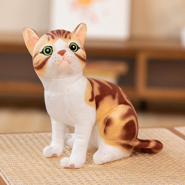 Niedliche Simulations-Anzieh-Kätzchen-Puppe, Plüschtier, Tigerkatzen-Puppe, 25cm - Bild 1