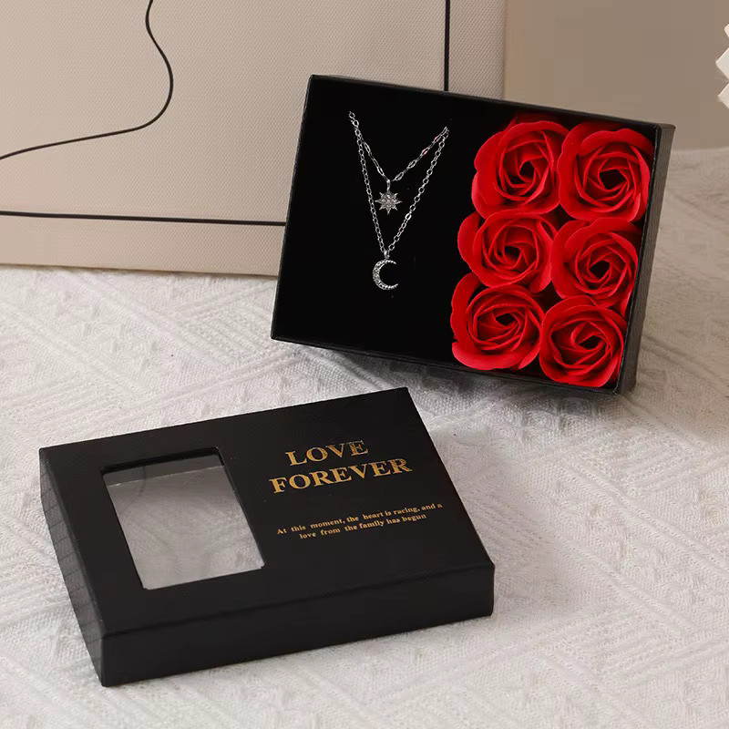Romantische Schmuckgeschenkbox mit Tasche und Fensterdesign für Ringe und Anhänger - Bild 2
