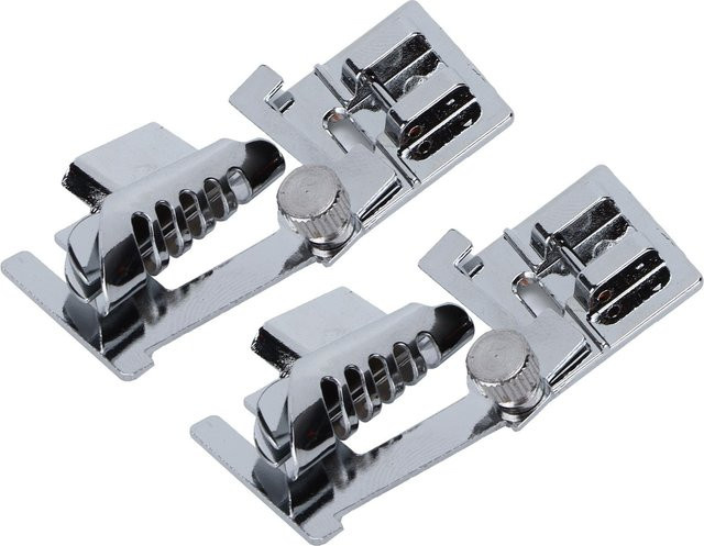 Igeteck Schrägbandeinfasserfuß Multifunktionales Zubehör für Elektronähmaschinen, 2 Stück, Grau/Silber - Bild 1