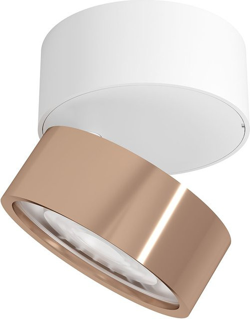 LUX-IT Swing 95 Round LED-Deckenstrahler 1-flammig, Weiß und Kupfer, Warmweiß 2700K, modern und rund - Bild 1